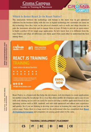 React JS Training in Gurgaon