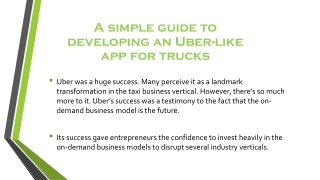 A simple guide to developing an Uber-like app for trucks