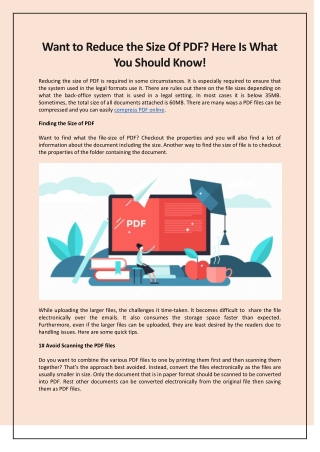 Want to Reduce the Size Of PDF? Here Is What You Should Know!