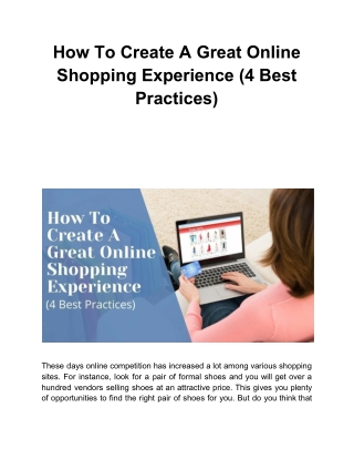How To Create A Great Online Shopping Experience (4 Best Practices)
