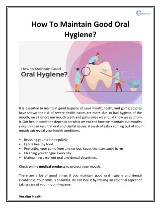 How To Maintain Good Oral Hygiene?