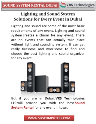 Sound System Rental Solutions for Every Event in Dubai