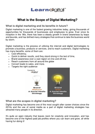 What is the Scope of Digital Marketing?