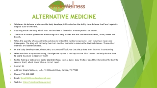 ALTERNATIVE MEDICINE