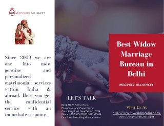 Best Widow Marriage Bureau in Delhi For You