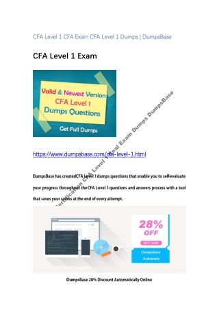 CFA Certification CFA Level 1 Real Exam Dumps DumpsBase