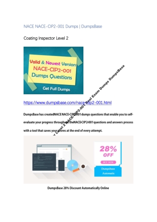 Coating Inspector Level 2 NACE-CIP2-001 Real Exam Dumps DumpsBase