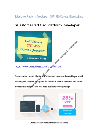 Salesforce Certification CRT-450 Real Exam Dumps DumpsBase