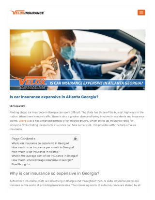 Is car insurance expensive in Atlanta Georgia?
