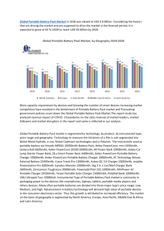 Global Portable Battery Pack Market