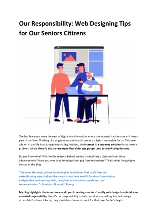 Our Responsibility: Web Designing Tips for Our Seniors Citizens