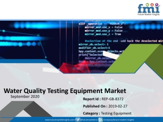 Water Quality Testing Equipment Market in Good Shape in 2020; COVID-19 to Affect Future Growth Trajectory