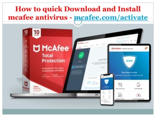 How to quick Download and Install mcafee antivirus - mcafee.com/activate