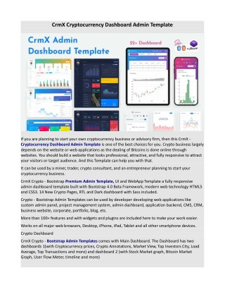 CrmX Cryptocurrency Dashboard Admin Template