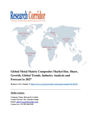 Global Metal Matrix Composites Market Size, Share, Growth, Global Trends, Industry Analysis and Forecast to 2027