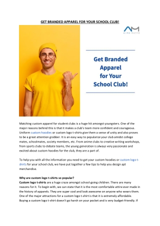 Get Branded Apparel For Your School Club!