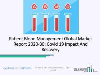 Patient Blood Management Market 2020 with Future Growth Analysis By Top Key Players