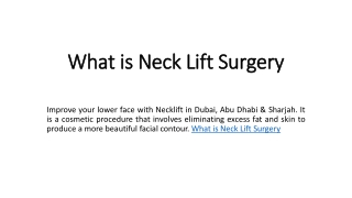 What is Neck Lift Surgery