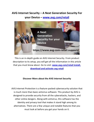 AVG Internet Security – A Next Generation Security For your Device – www.avg.com/retail