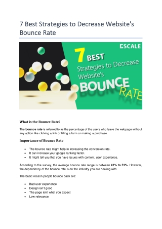 7 Best Strategies to Decrease Website's Bounce Rate