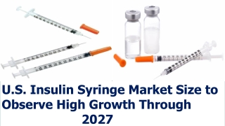 U.S. Insulin Syringe Market Size to Observe High Growth Through 2027