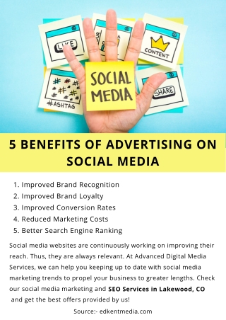 5 BENEFITS OF ADVERTISING ON SOCIAL MEDIA