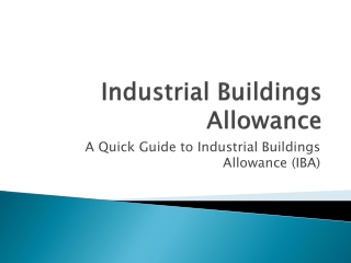 Industrial Buildings Allowance