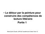 Le d tour par la peinture pour construire des comp tences de lecture litt raire Partie 1