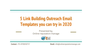 5 Link Building Outreach Email Templates you can try in 2020