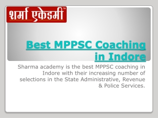 Best MPPSC Coaching in Indore