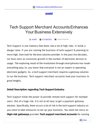 Tech support merchant accounts