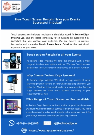 How Touch Screen Rentals Make your Events Successful in Dubai?
