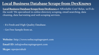 Local Business Database Scrape from DexKnows