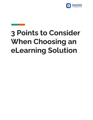 3 Points Consider for Choose eLearning Solution