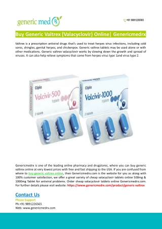 Buy Generic (Valacyclovir) Valtrex Online