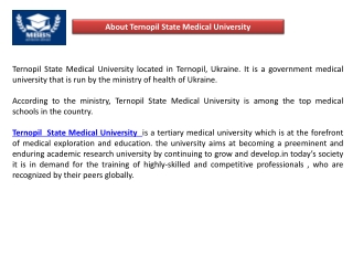 MBBS in Ternopil State Medical University Admission for Indian Students