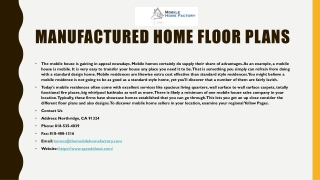 Manufactured Home Floor Plans