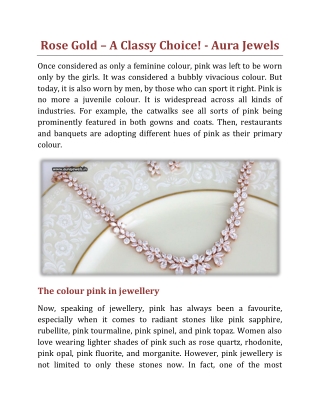 Rose Gold – A Classy Choice - Aura Jewels