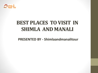 Shimla And Manali Tour