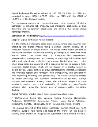 Digital Pathology Market Trends - Industry Analysis, Share, Growth, Revenue, Top Key Players and Forecast 2025