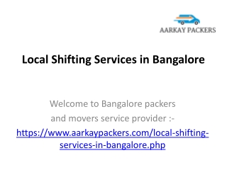 Local House Shifting Services in Bangalore