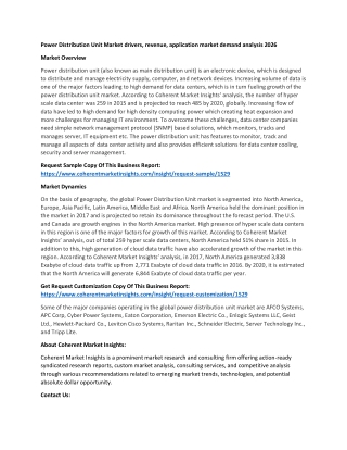 Power Distribution Unit Market drivers, revenue, application market demand analysis 2026