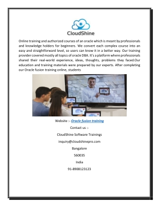Oracle Fusion Training | CloudShine