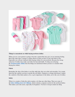 Things to concentrate on while buying newborn clothes