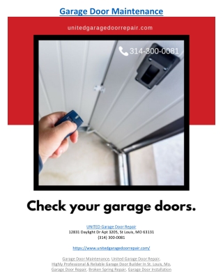 Garage Door Maintenance