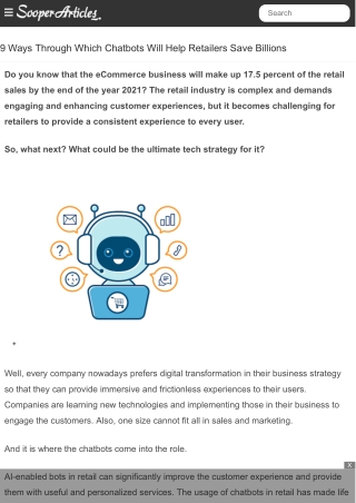 9 Ways Through Which Chatbots Will Help Retailers Save Billions
