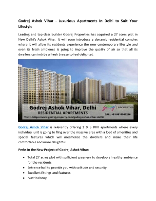 Godrej Ashok Vihar Master Plan