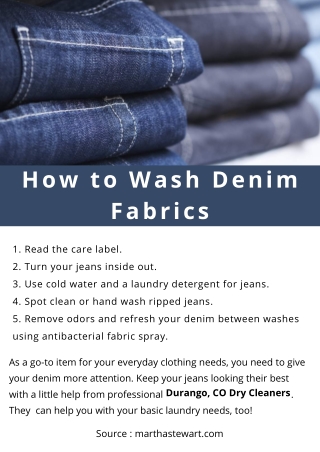 How to Wash Denim Fabrics