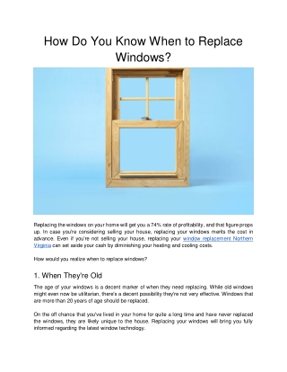 How Do You Know When to Replace Windows