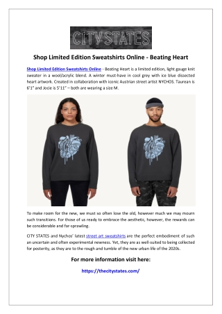 Shop Limited Edition Sweatshirts Online - Beating Heart